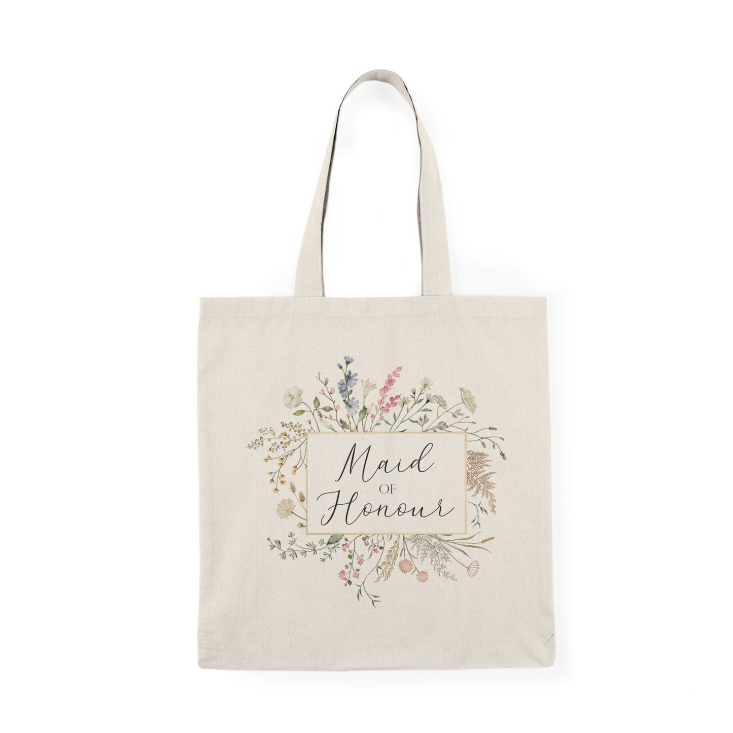 Maid of Honour Bag - Delicate Wildflowers Natural Tote Bag