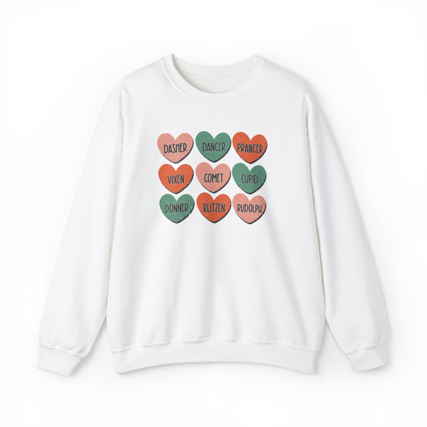 Retro Reindeer Names - Peach Tone Hearts