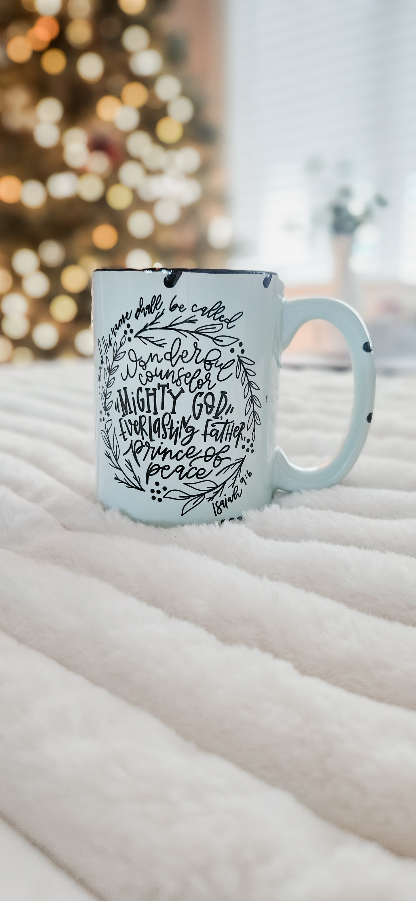 Isaiah 9:6 Rustic Chipped Ceramic Mug