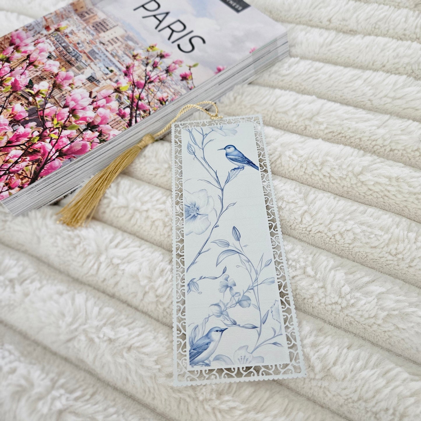 Bookmark - Chinoiserie Bird Floral Pattern