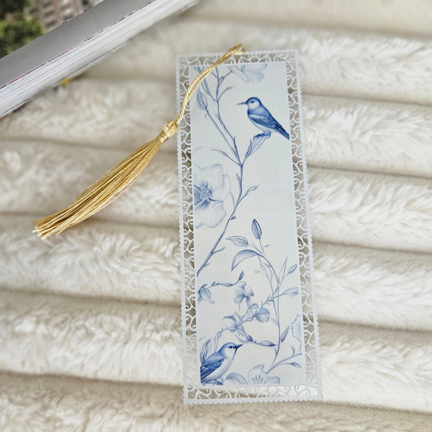 Bookmark - Chinoiserie Bird Floral Pattern