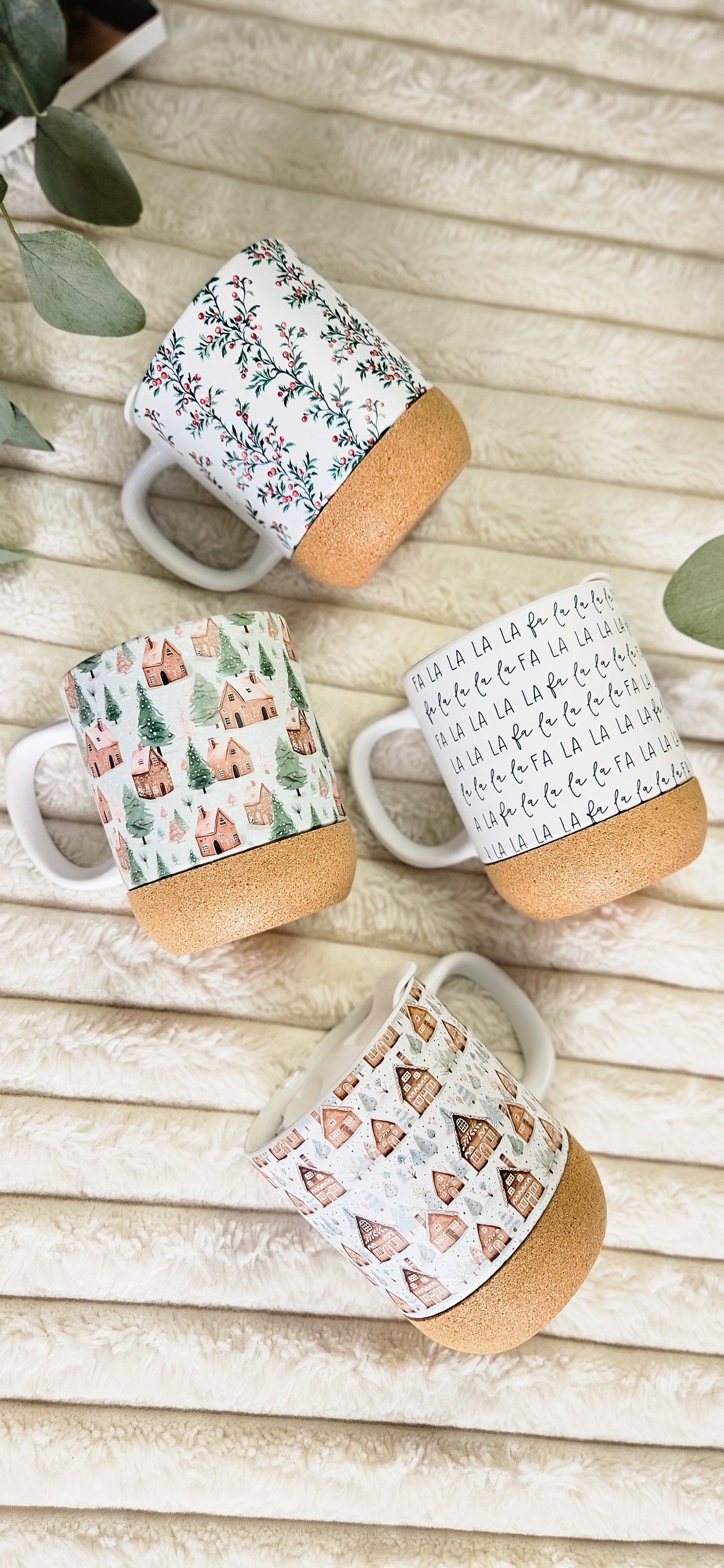 Christmas On-The-Go Travel Mug - Pink Gingerbread Houses
