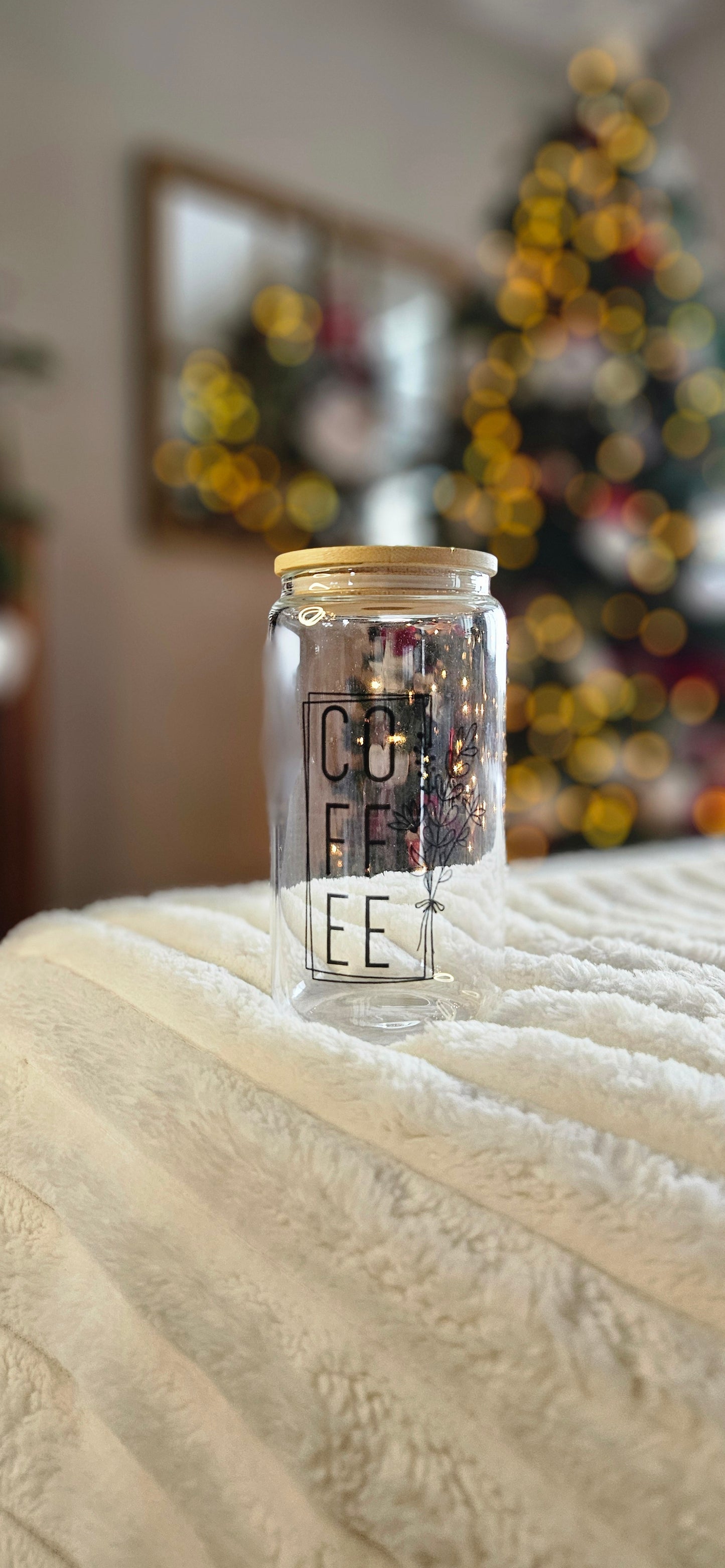 Ice Coffee Wildflowers Glass Tumbler