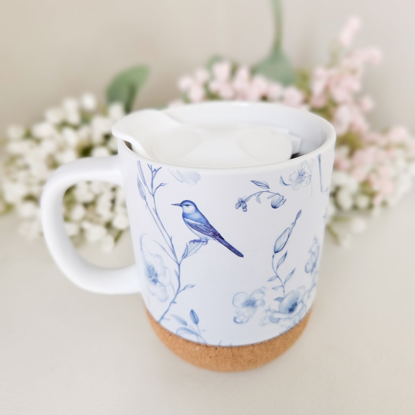 Chinoiserie Blue Floral On-The-Go Travel Mug