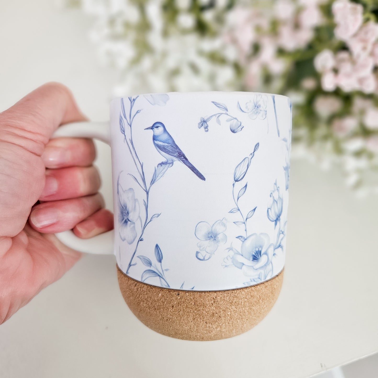Chinoiserie Blue Floral On-The-Go Travel Mug