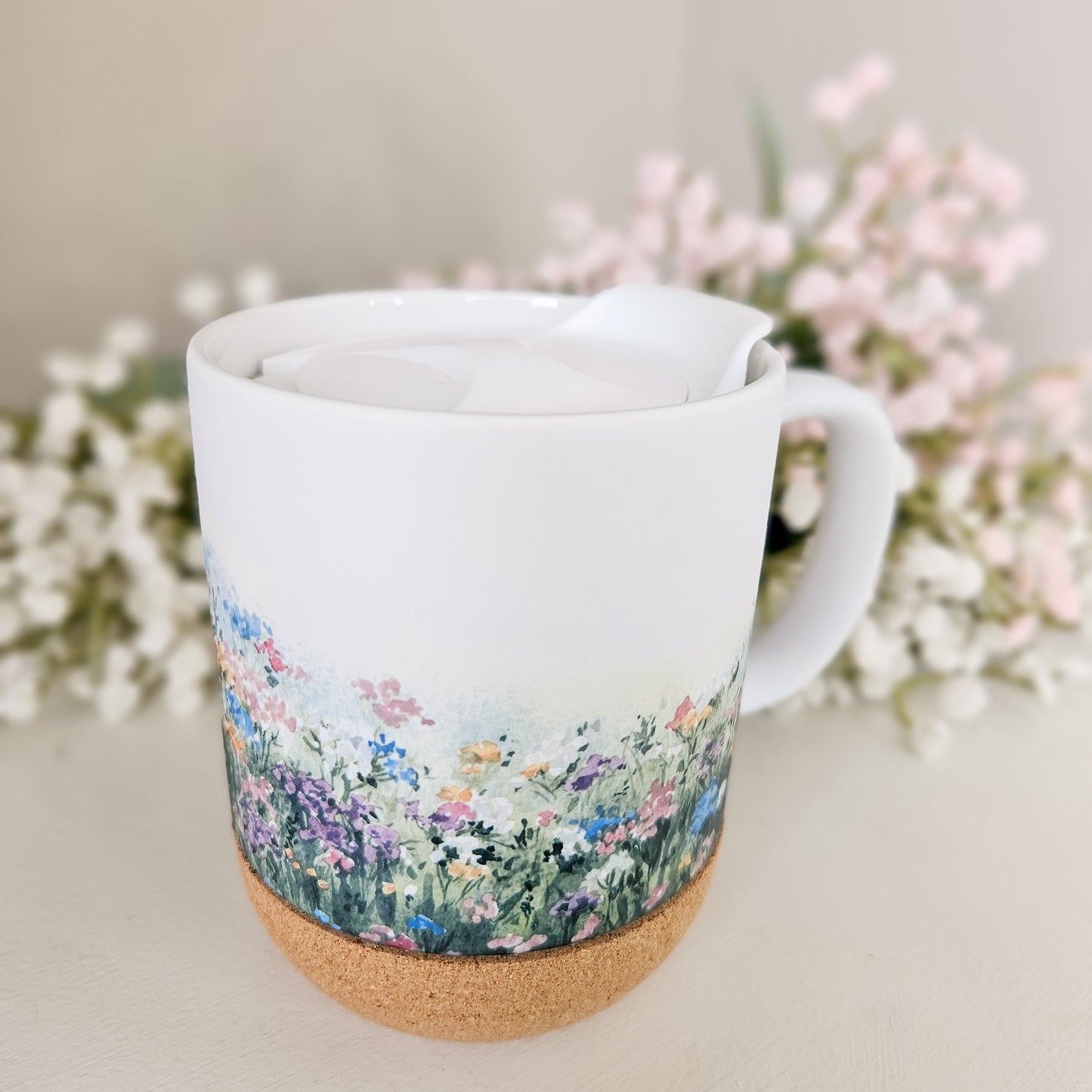 Watercolor Wildflowers On-The-Go Travel Mug