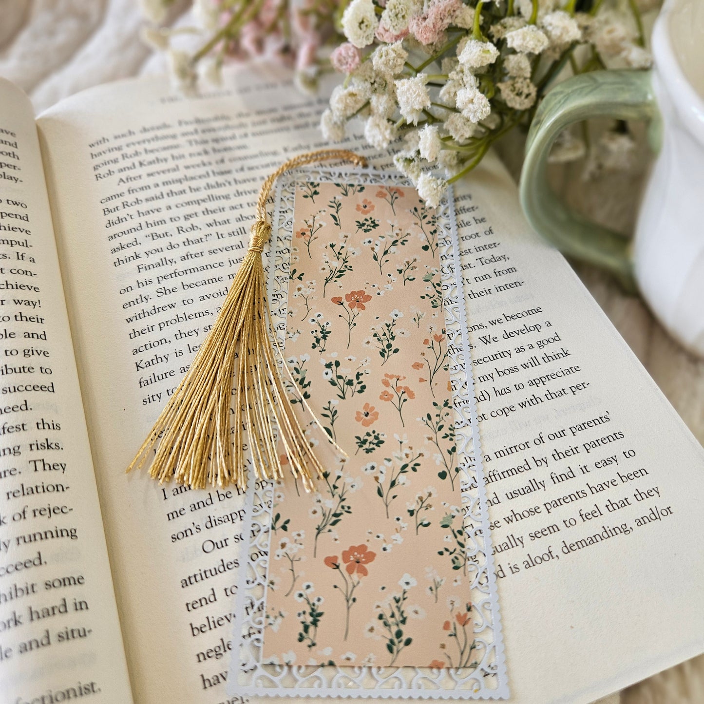 Bookmark - Spring Ditsy Peach Floral