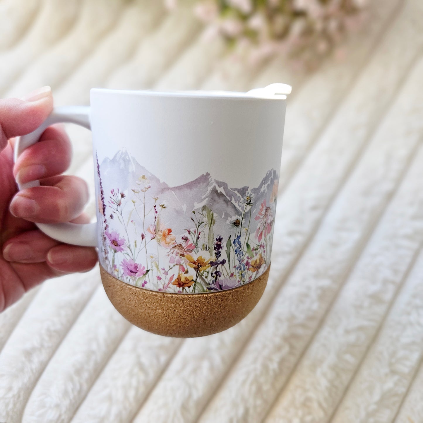 Watercolor Mountain Wildflower On-The-Go Travel Mug