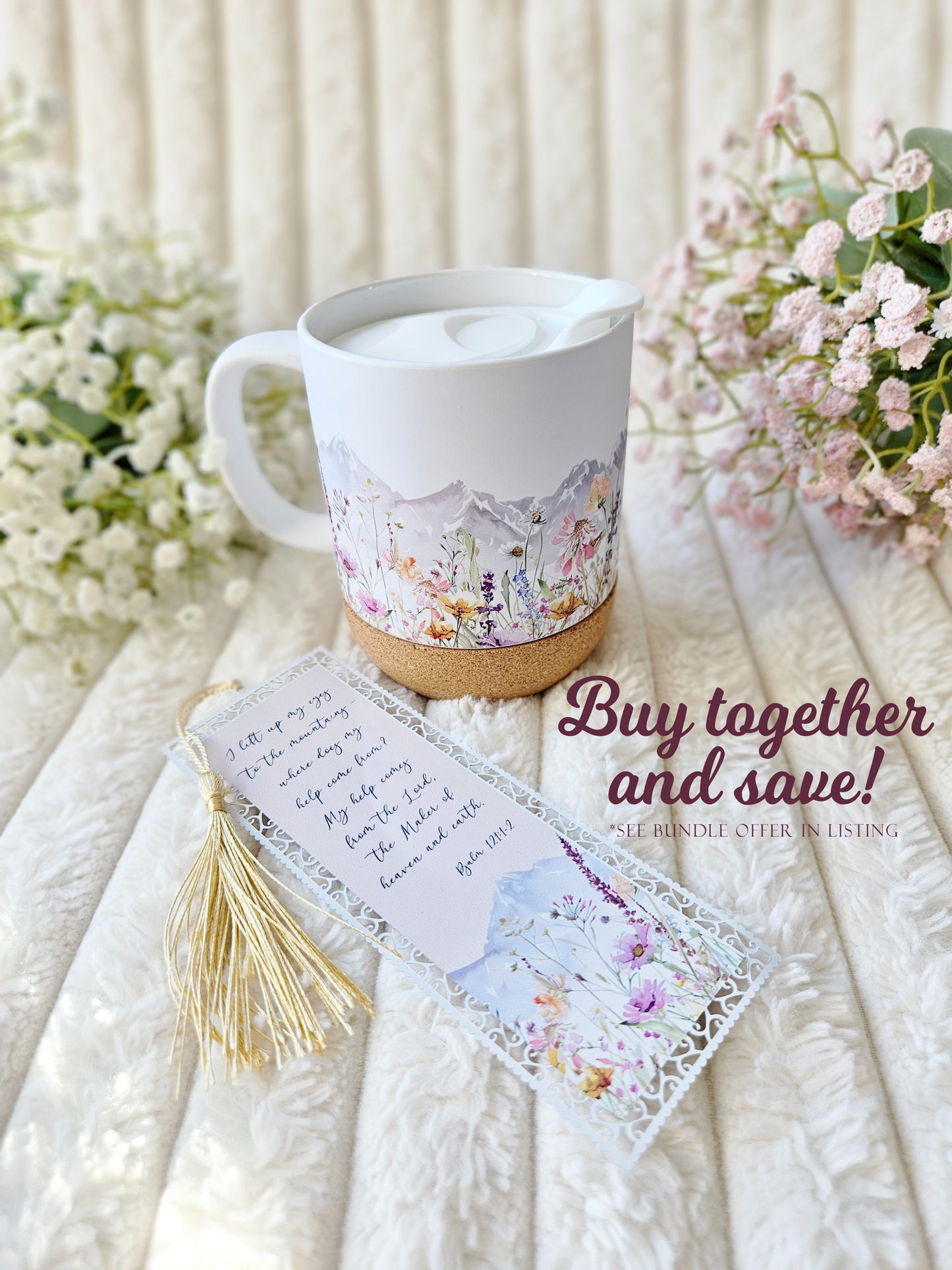 Watercolor Mountain Wildflower On-The-Go Travel Mug