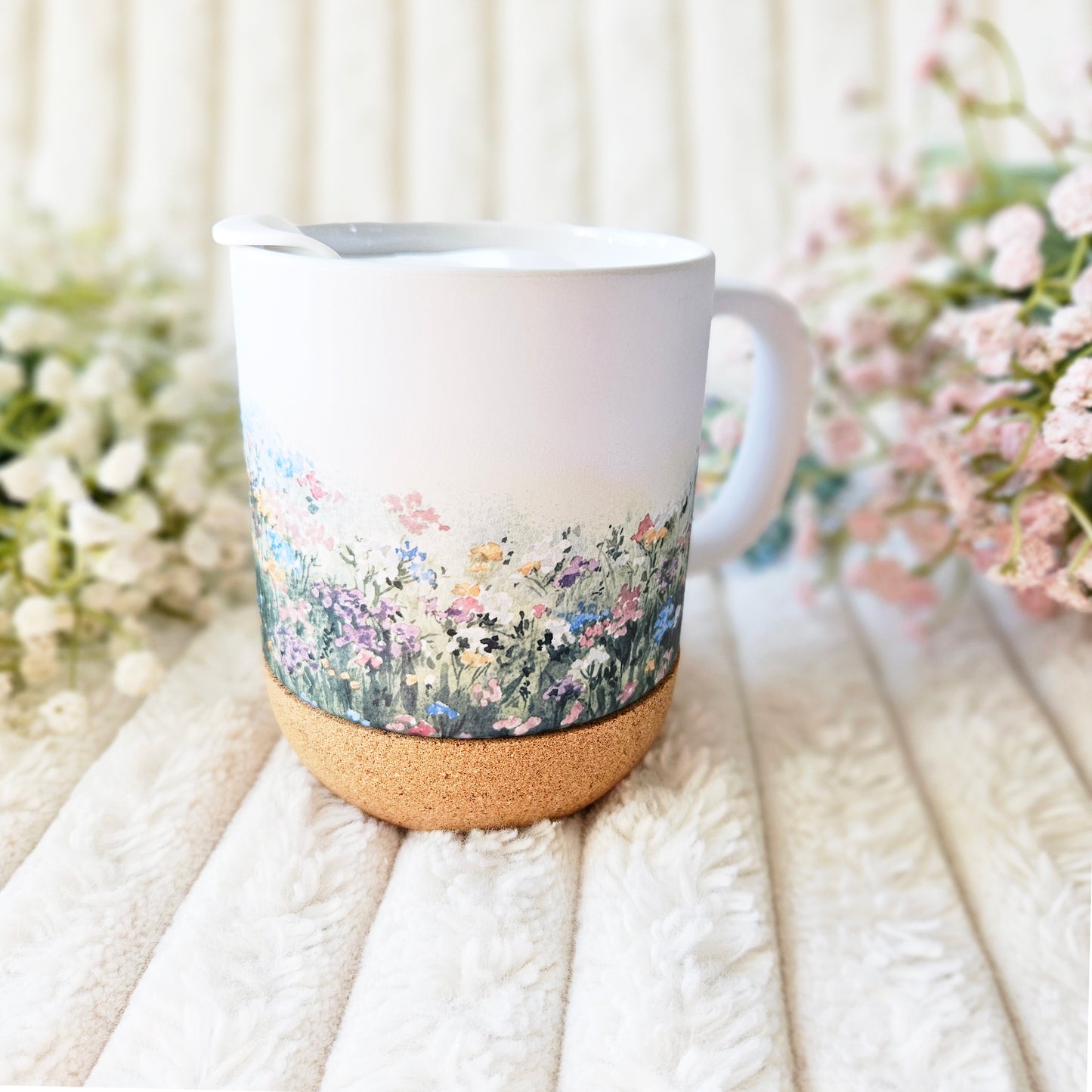 Watercolor Wildflowers On-The-Go Travel Mug
