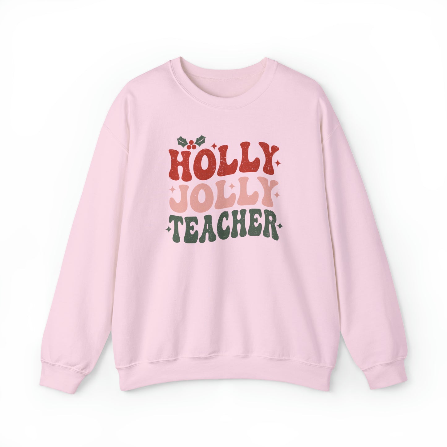 Holly Jolly Retro Teacher Crewneck