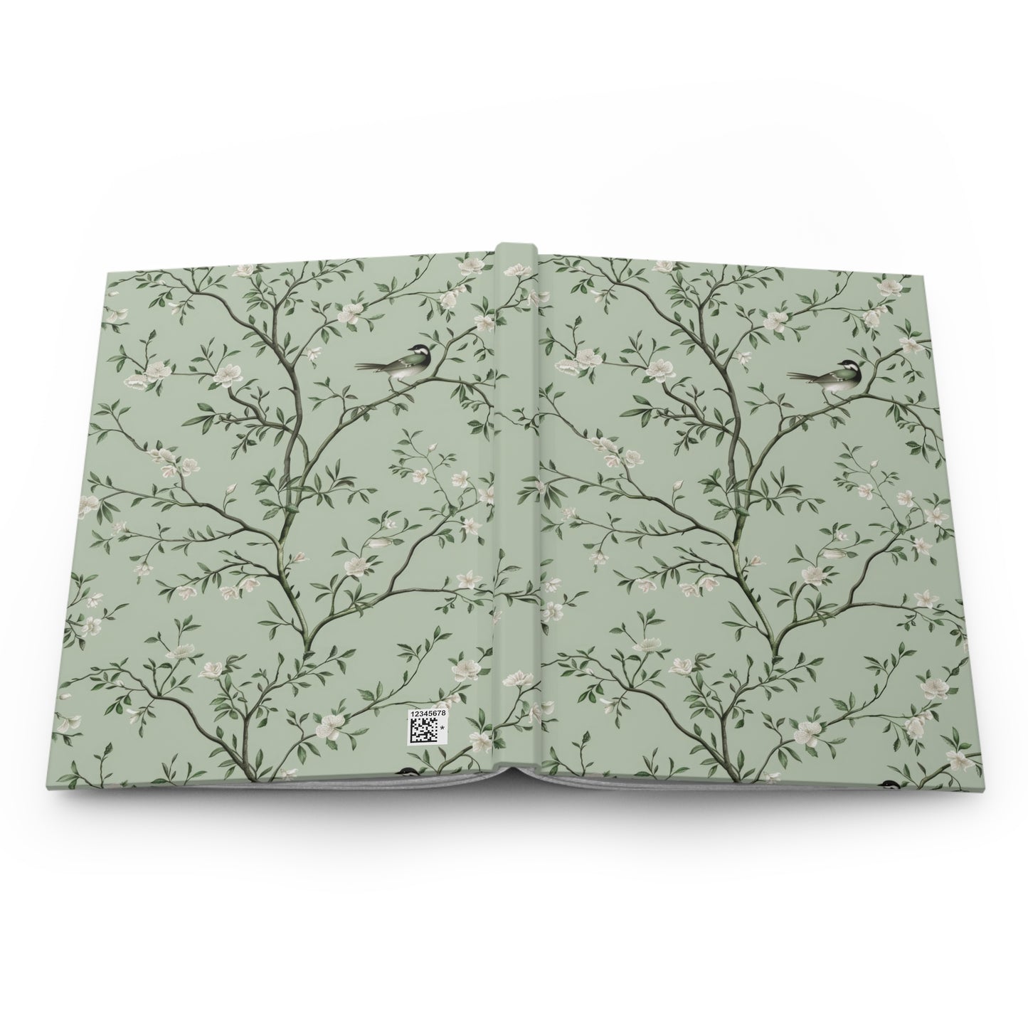 Chinoiserie Sage Green Birds and Vines Journal - Hardcover Matte