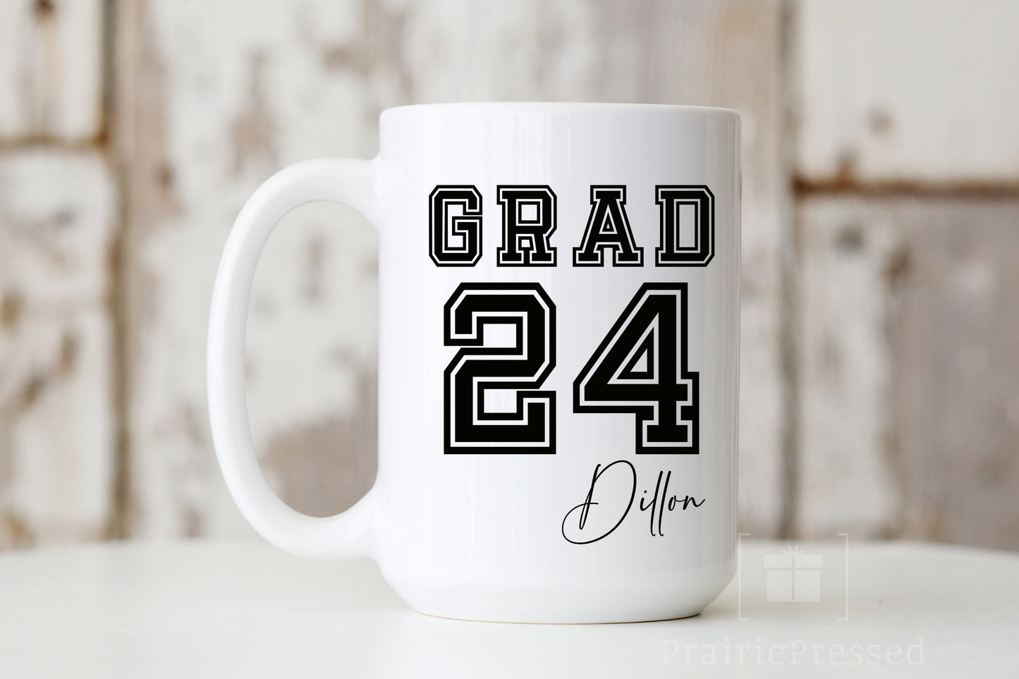 Custom Grad '24 Ceramic Mug - Varsity Font