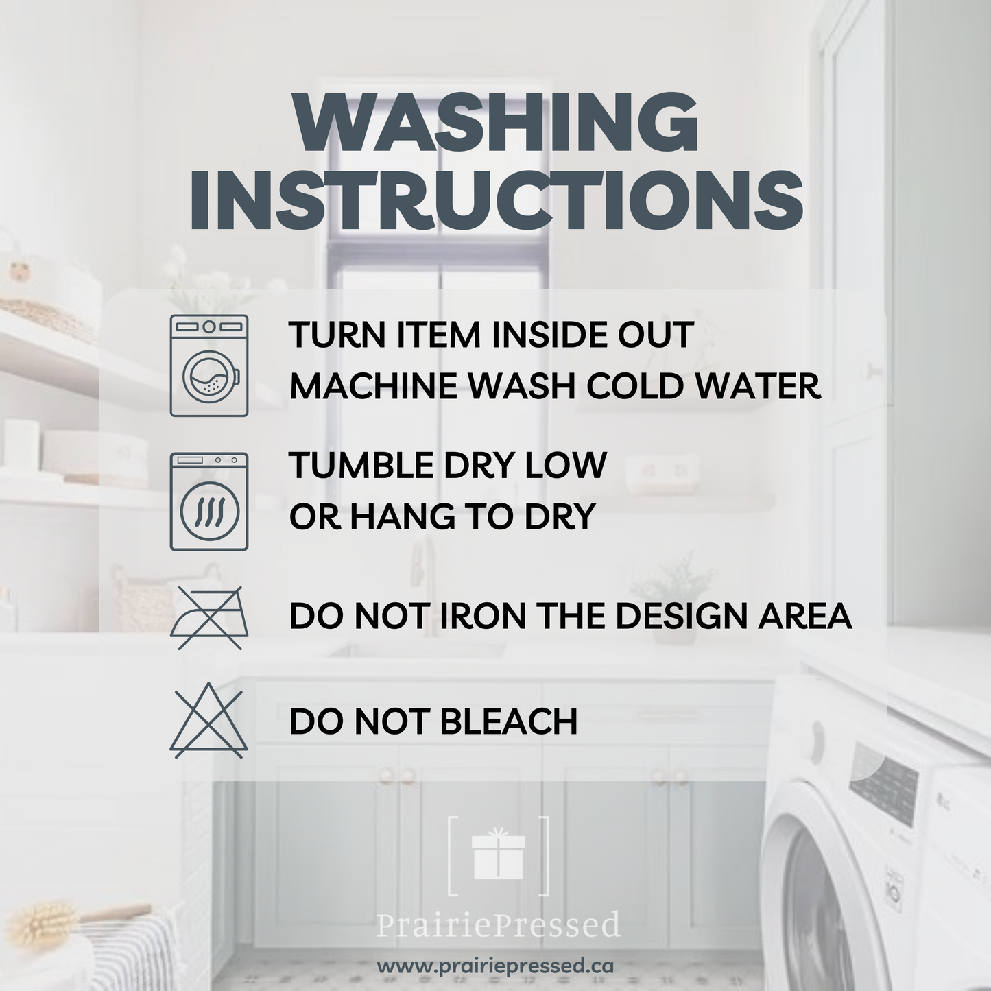 Washing and Care instructions for Bella Tees