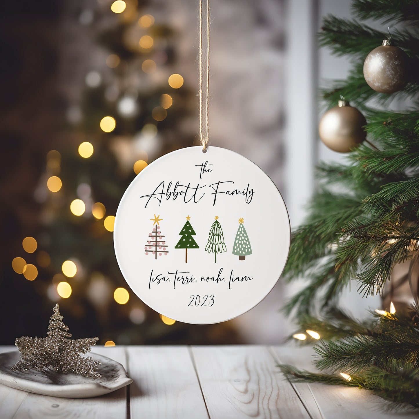 Family Christmas Trees Ornament