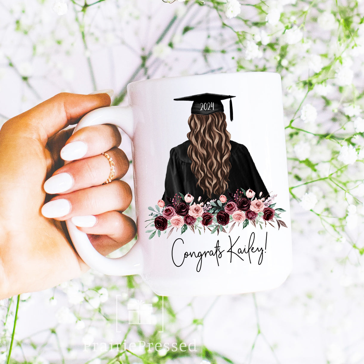 Personalized Graduation Mug - Customize with Hair Color, Name and Year