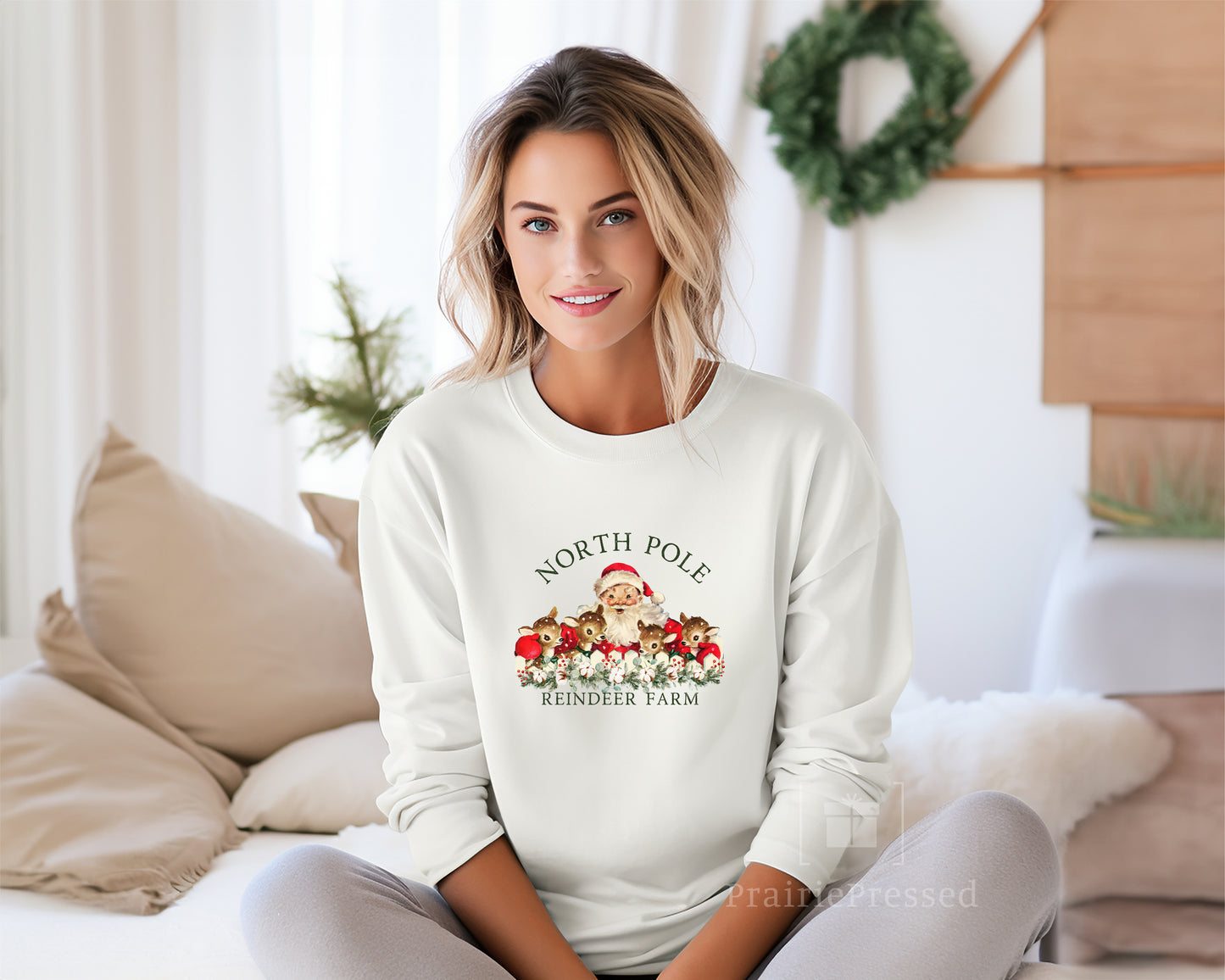 North Pole Reindeer Farm Crewneck