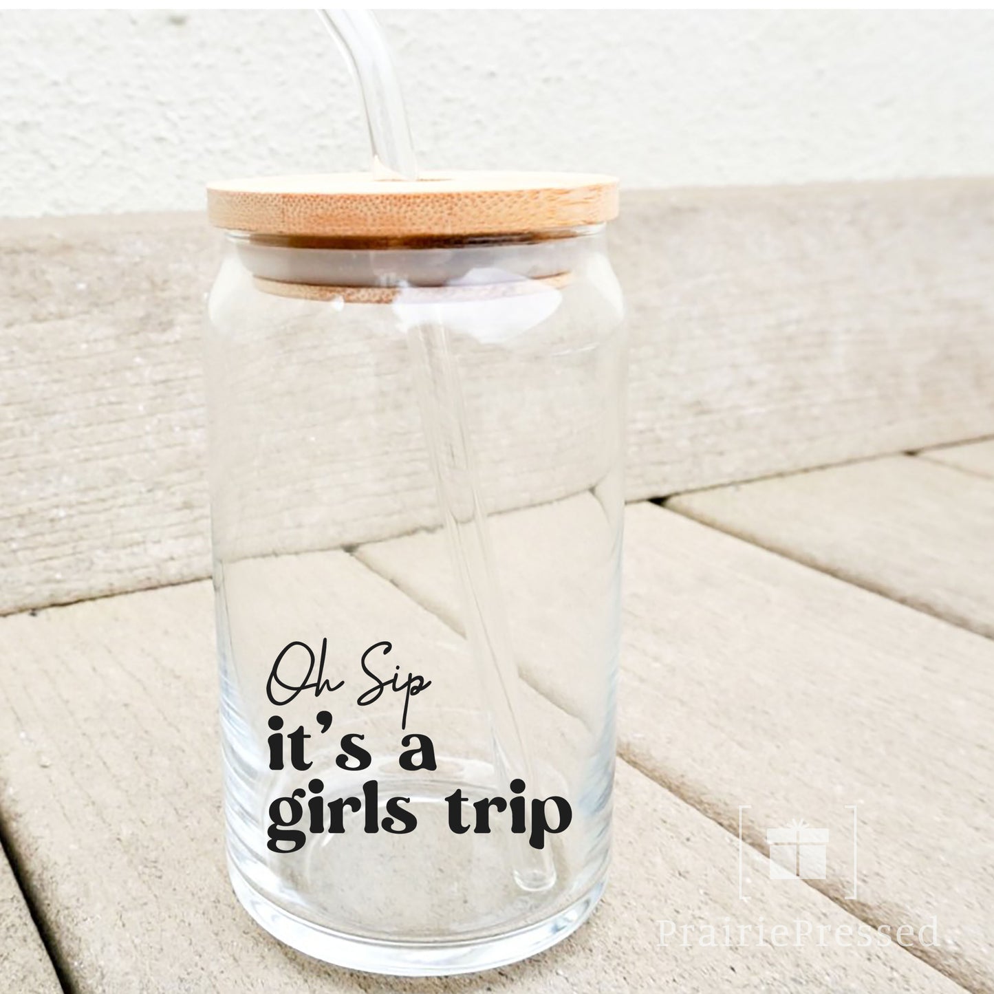Girl's Trip 16oz. Glass Can