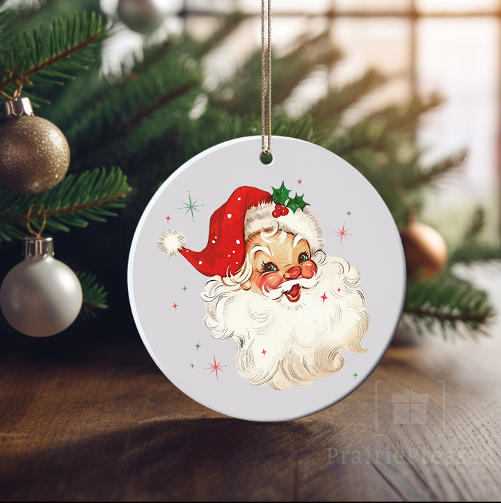 Vintage Santa Trees Ornament - 3 Options