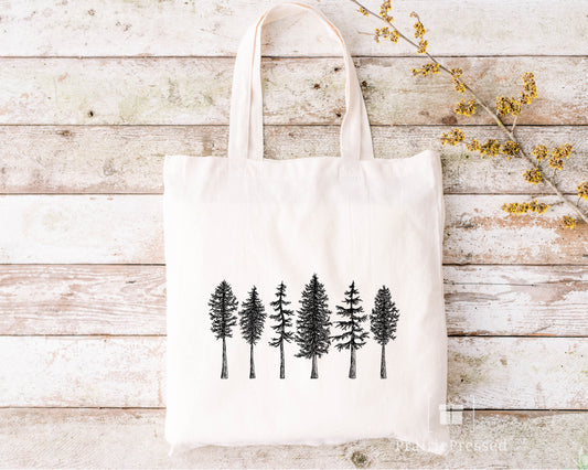 Tree Line / Forest Natural Tote Bag