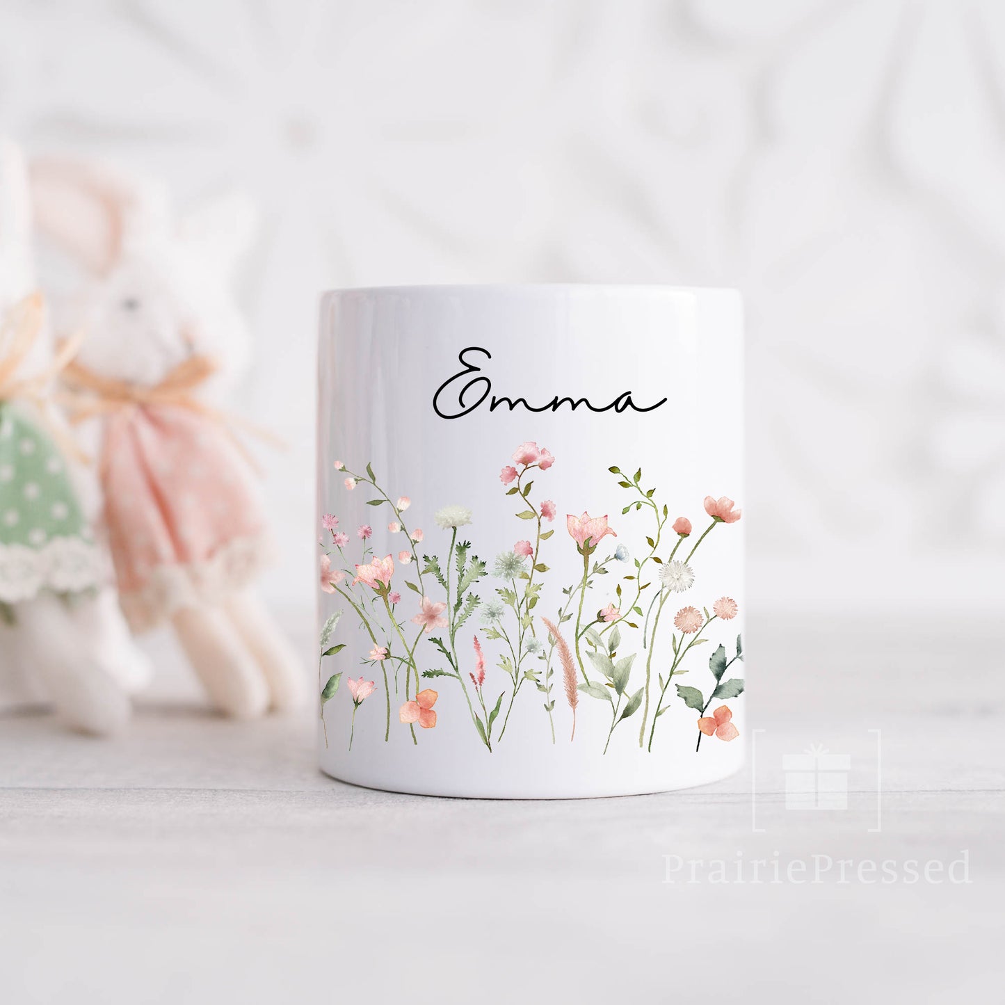 Spring Wildflower Peach Bouquet Kids Coin Bank