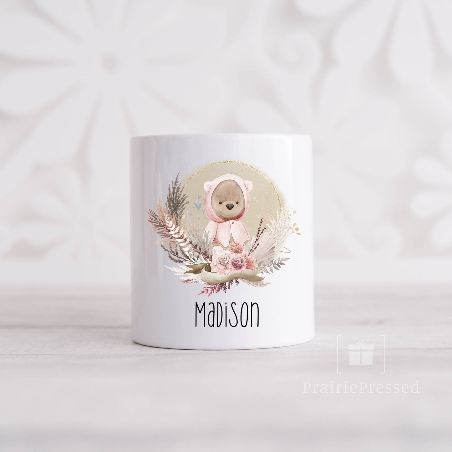 Boho Bear Coin Bank - Pink