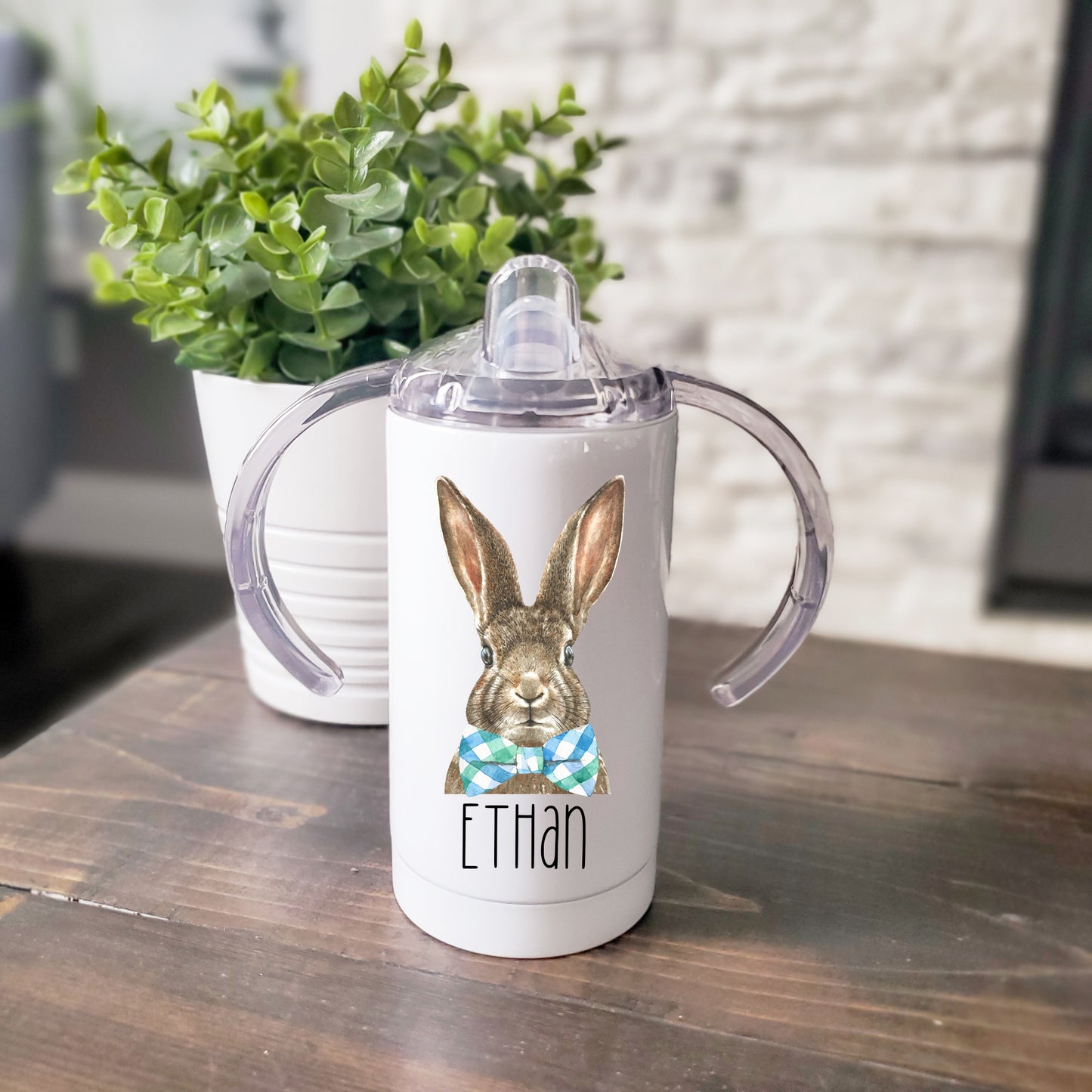 Bunny Bowtie Sippy Cup Tumbler