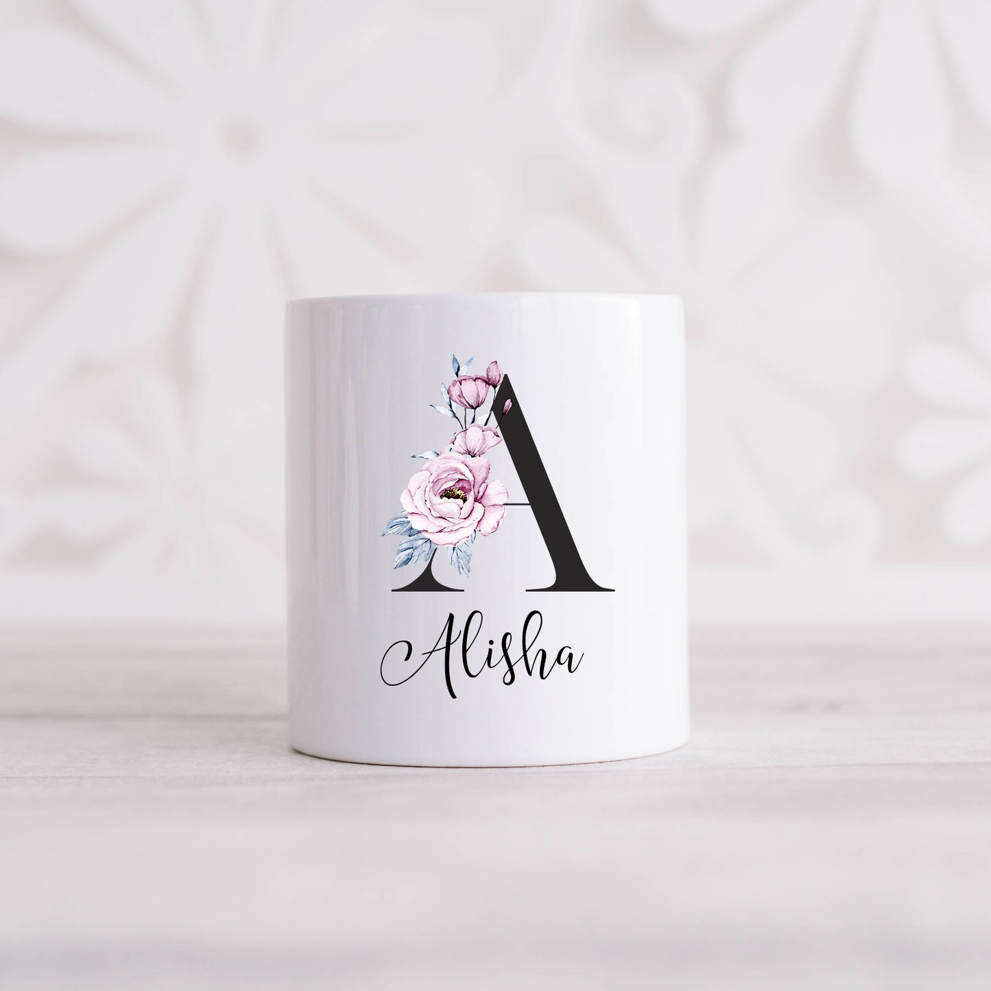 Monogram Floral Coin Bank