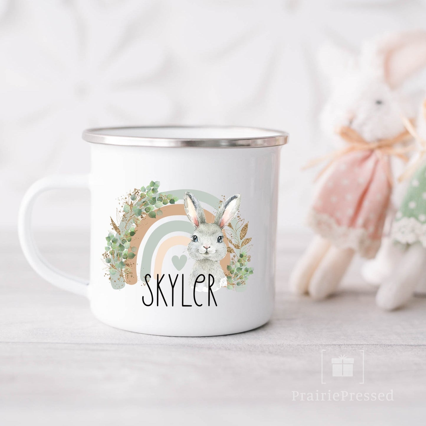 Kids Easter Bunny Enamel Mug 12oz