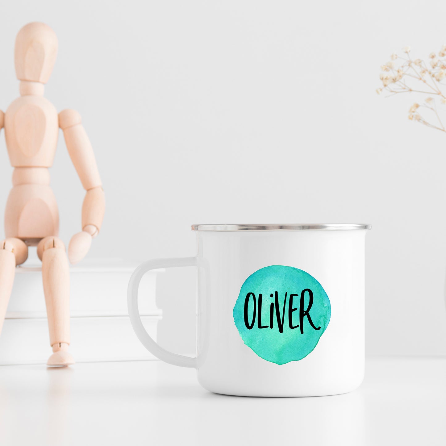 Kids Personalized Paint Splash Enamel Mug 12oz