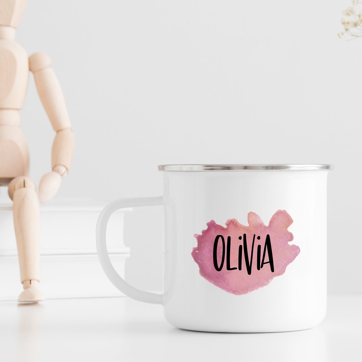 Kids Personalized Paint Splash Enamel Mug 12oz