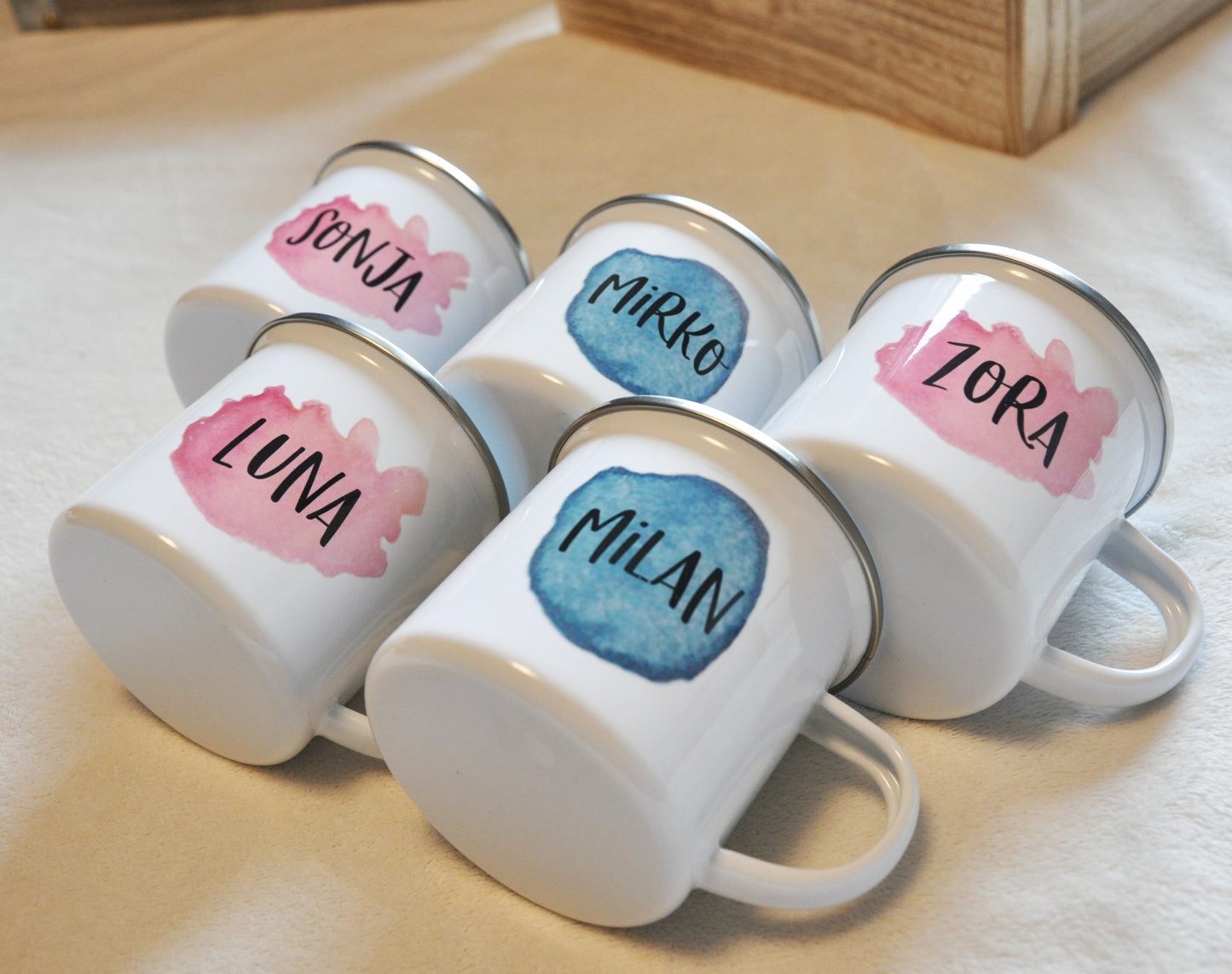 Kids Personalized Paint Splash Enamel Mug 12oz