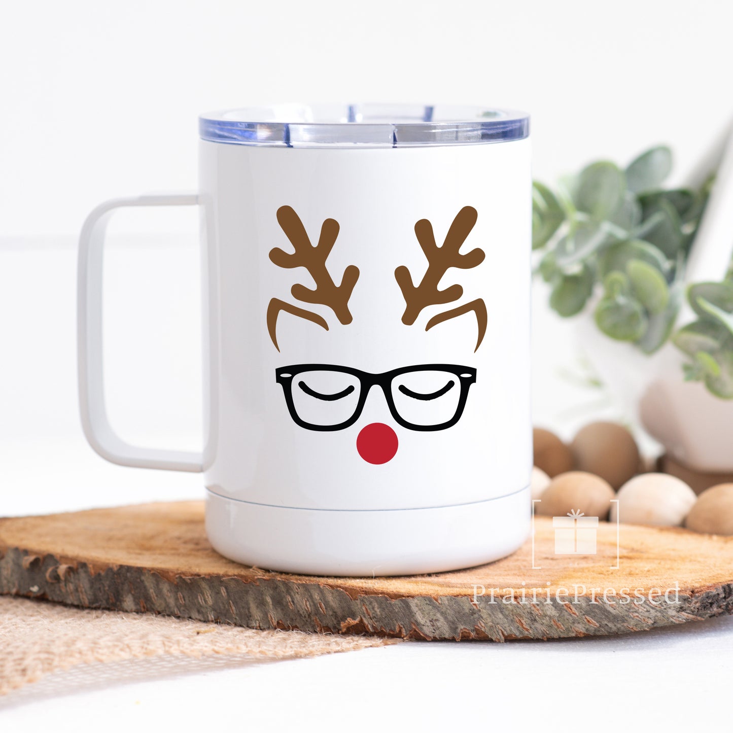 Reindeer Mug with Lid