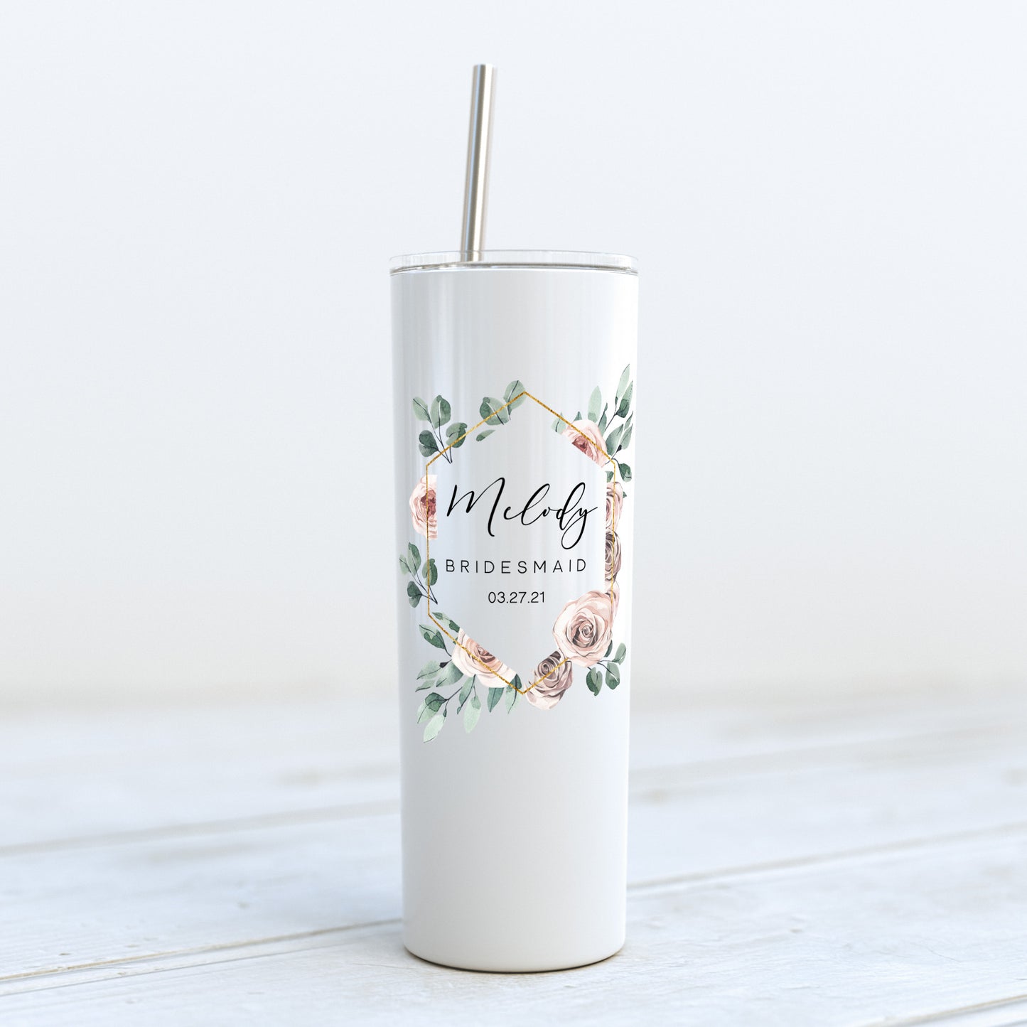 Custom Tumbler - Boho Rose Floral