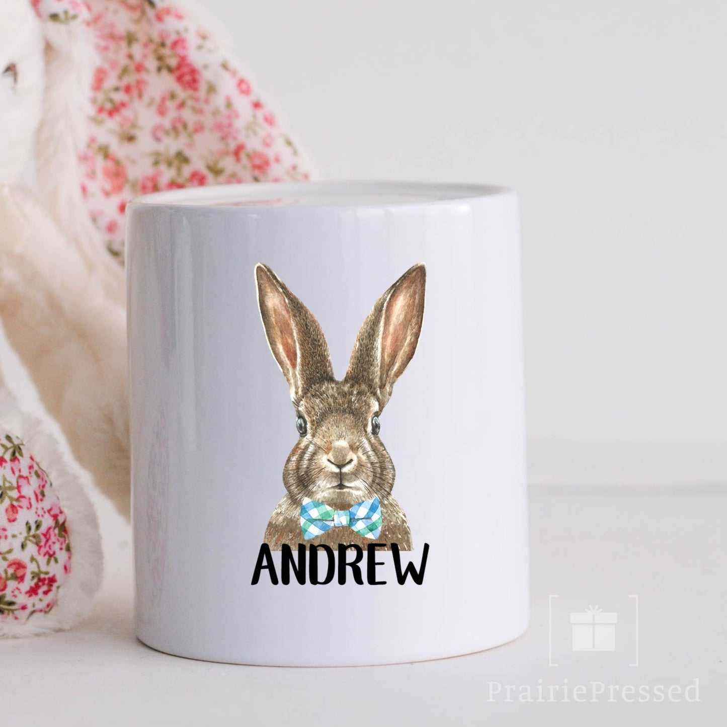 Easter Bunny Bow Tie Coin Bank