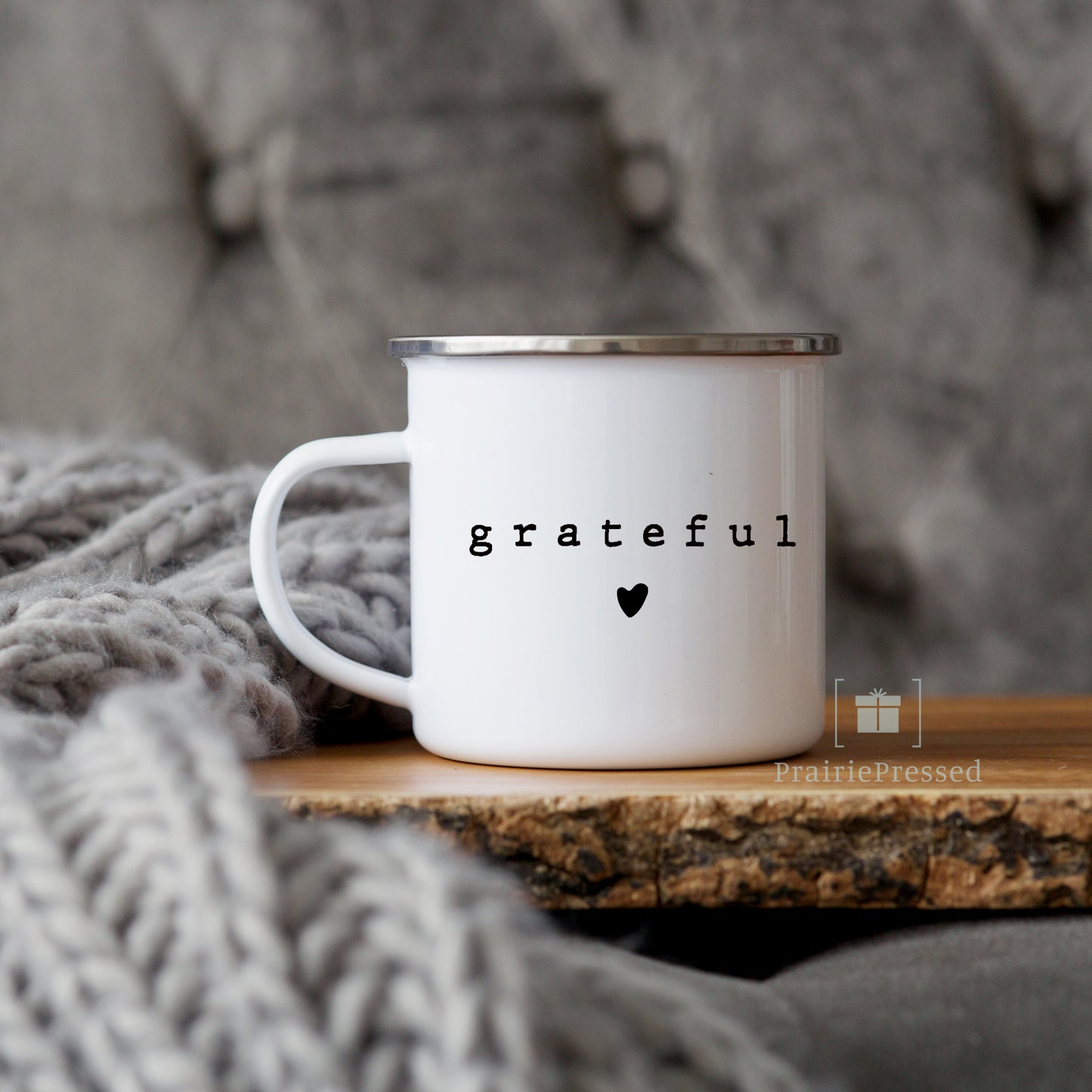 Grateful Heart Enamel Mug 12oz