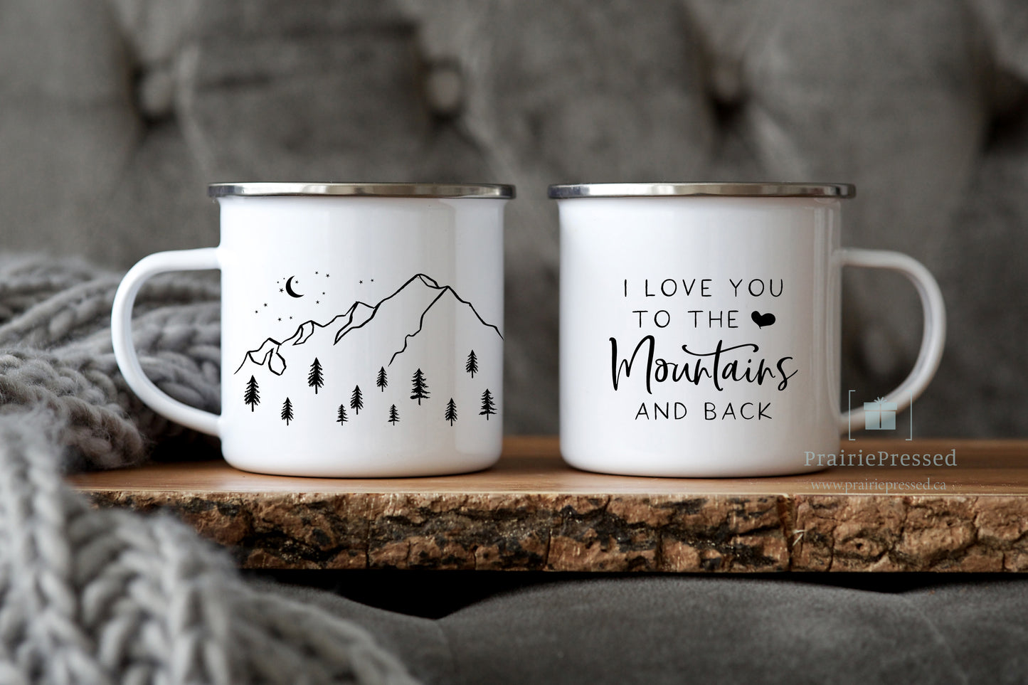 Love you to the Mountains and Back Enamel Mug 12oz