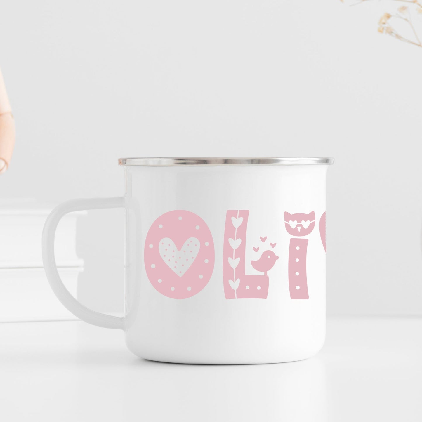 Kids Personalized Enamel Mug 12oz - Name Wrap