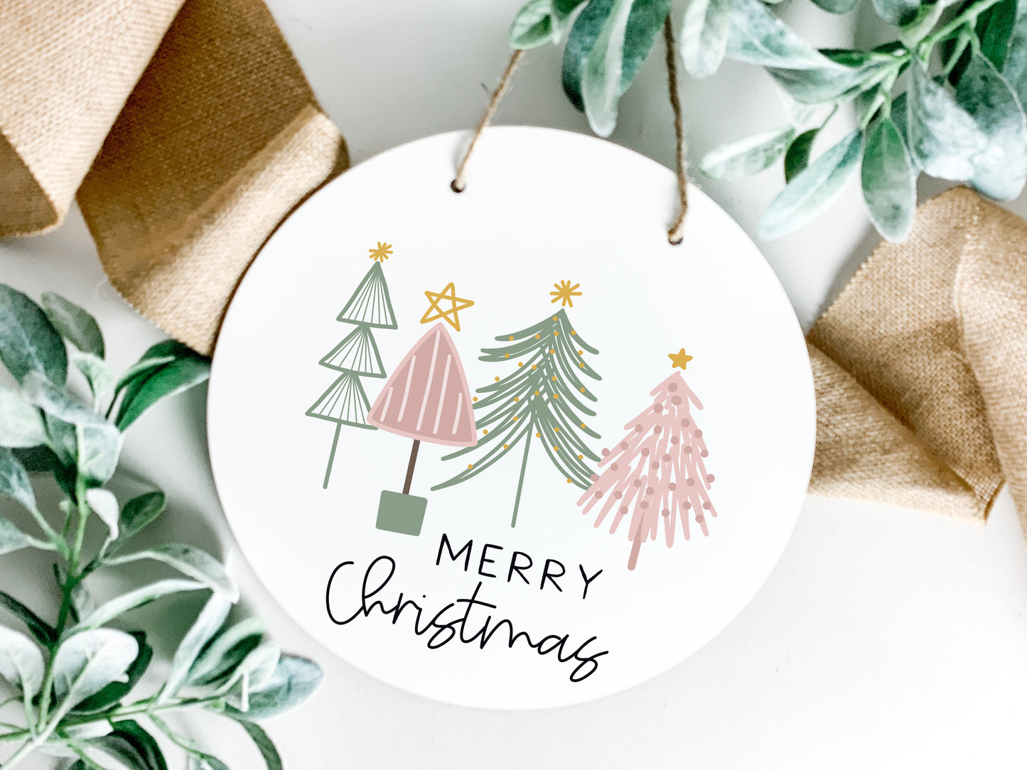Christmas Door Hanger - Pastel Trees
