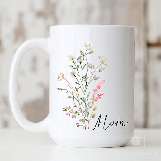 Mother's Day Gift - Delicate Wildflower Ceramic Mug