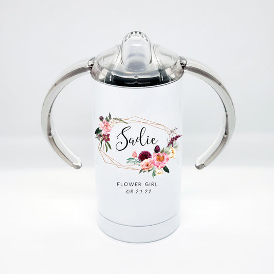 Copy of Flower Girl Sippy Cup Tumbler - Boho Floral Frame