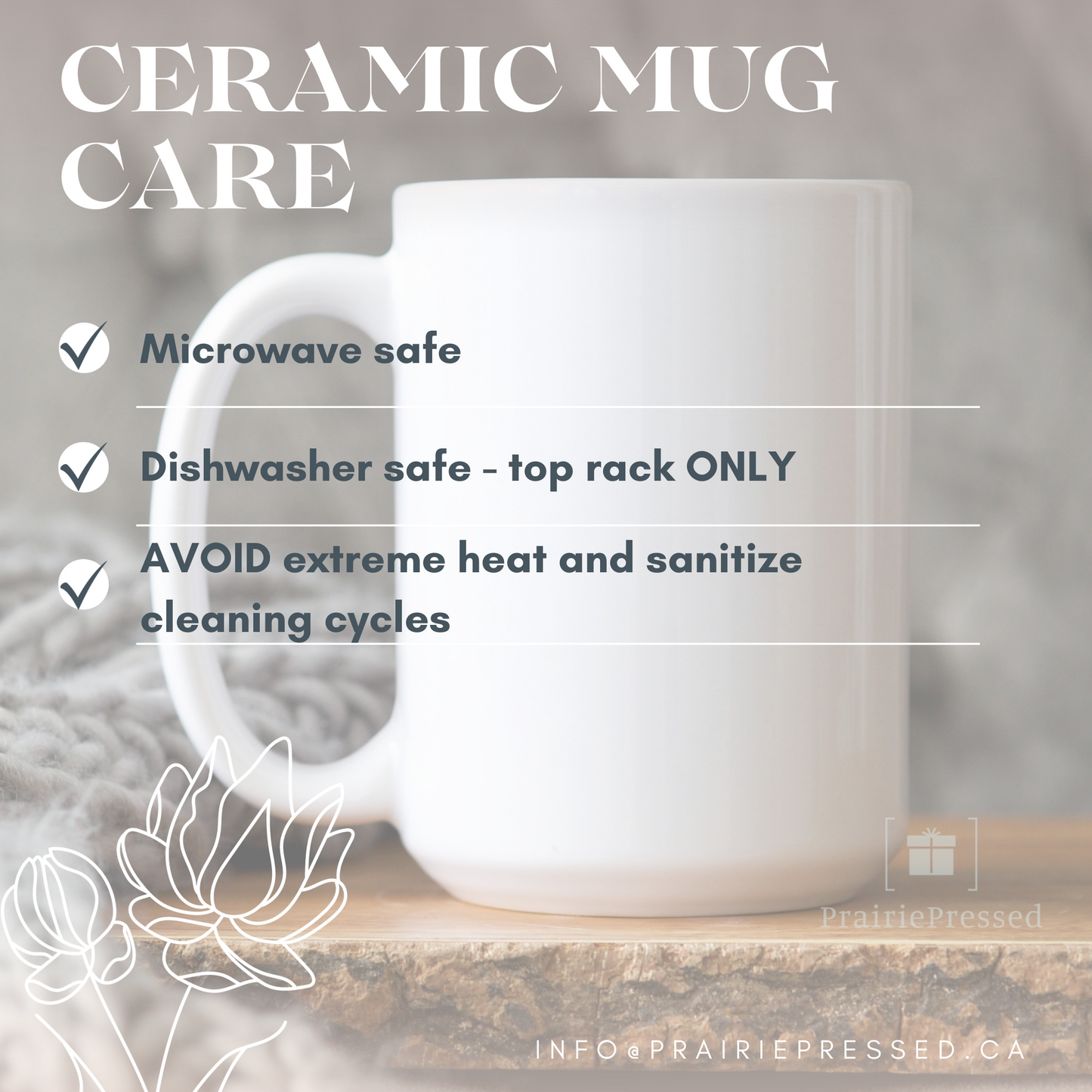 Because He Lives I can Face Tomorrow Ceramic Coffee Mug - Beautiful Wildflower Design