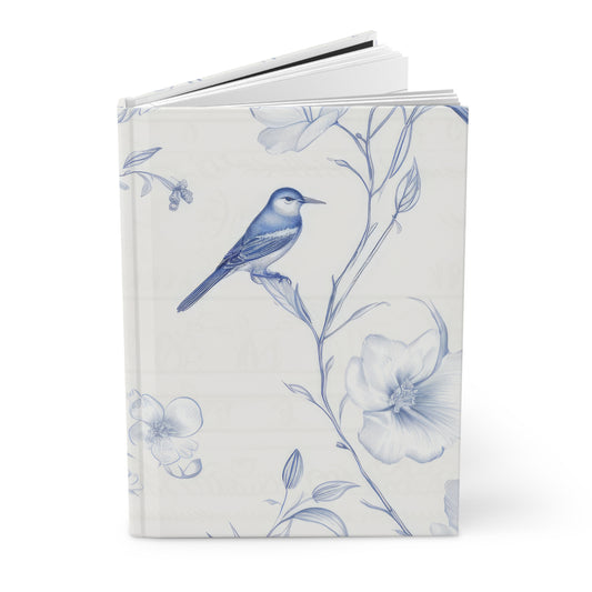 Chinoiserie Blue Toile Bird Floral Journal - Hardcover Matte