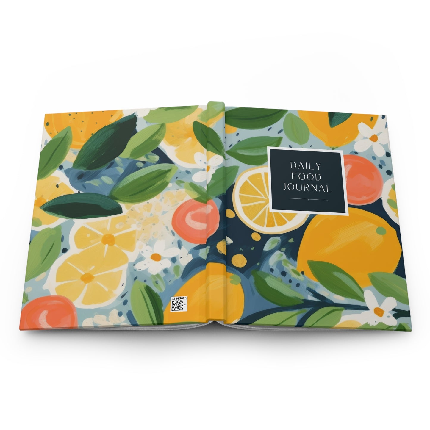 Daily Food Journal Citrus Pattern - Hardcover Matte