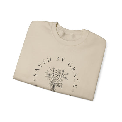 Saved by Grace Sweatshirt | Ephesians 2:8 Christian Crewneck | Faith Apparel | Canada