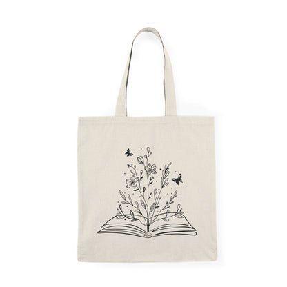 Wildflower Book Natural Tote Bag