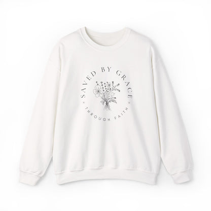 Saved by Grace Sweatshirt | Ephesians 2:8 Christian Crewneck | Faith Apparel | Canada