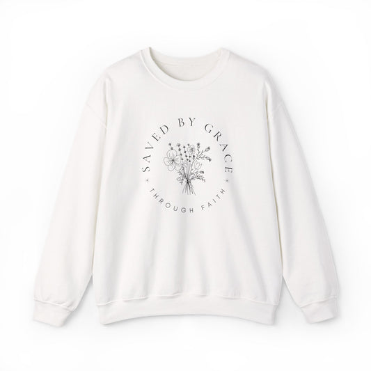 Saved by Grace Sweatshirt | Ephesians 2:8 Christian Crewneck | Faith Apparel | Canada
