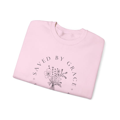 Saved by Grace Sweatshirt | Ephesians 2:8 Christian Crewneck | Faith Apparel | Canada