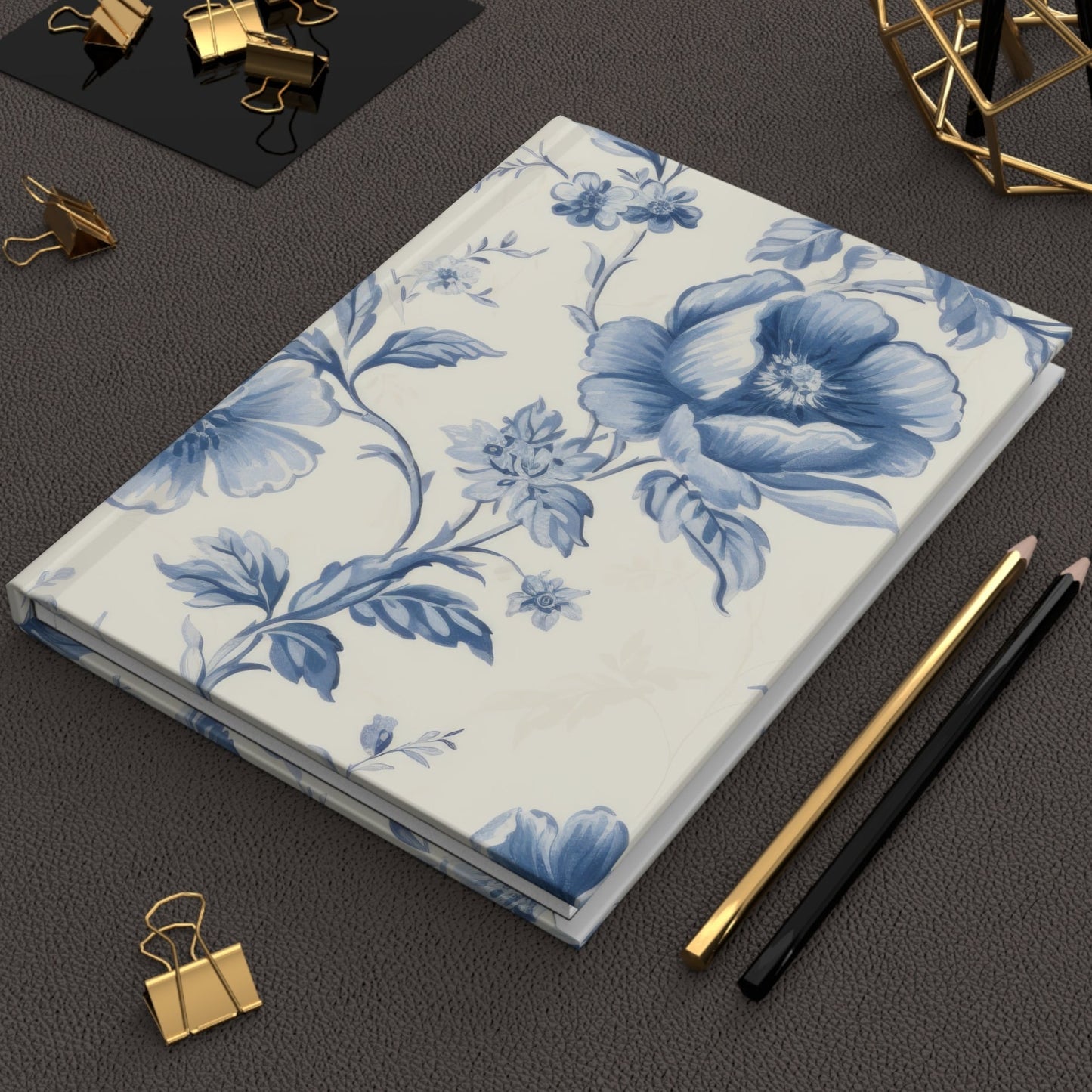 Chinoiserie Blue Toile Floral Journal - Hardcover Matte